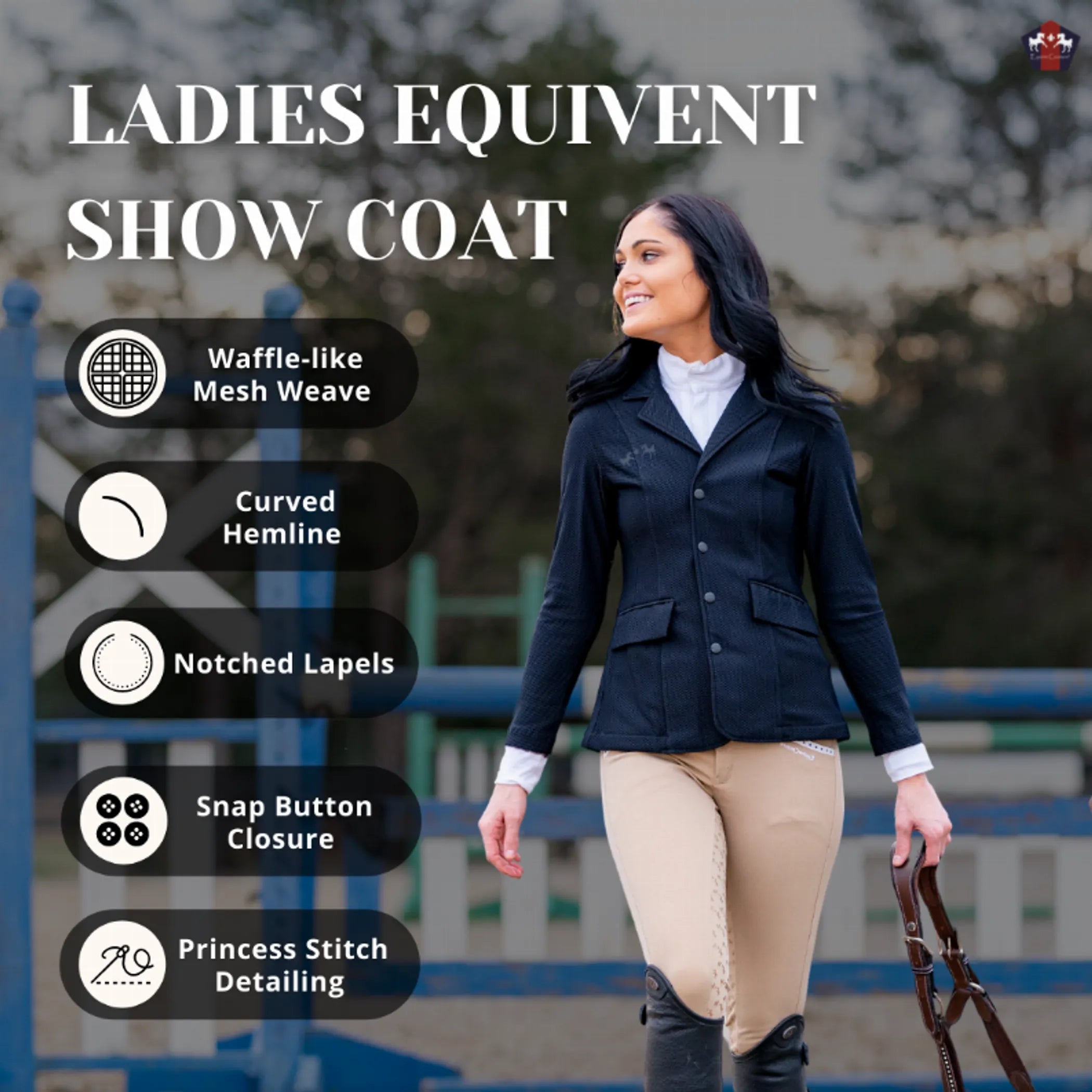 Equine Couture Women EquiVent 4-Snap Button Show Coat